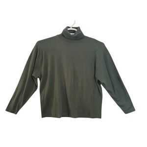 Vintage Reed Hunter Long Sleeve Turtleneck Olive Green Casual Top XL